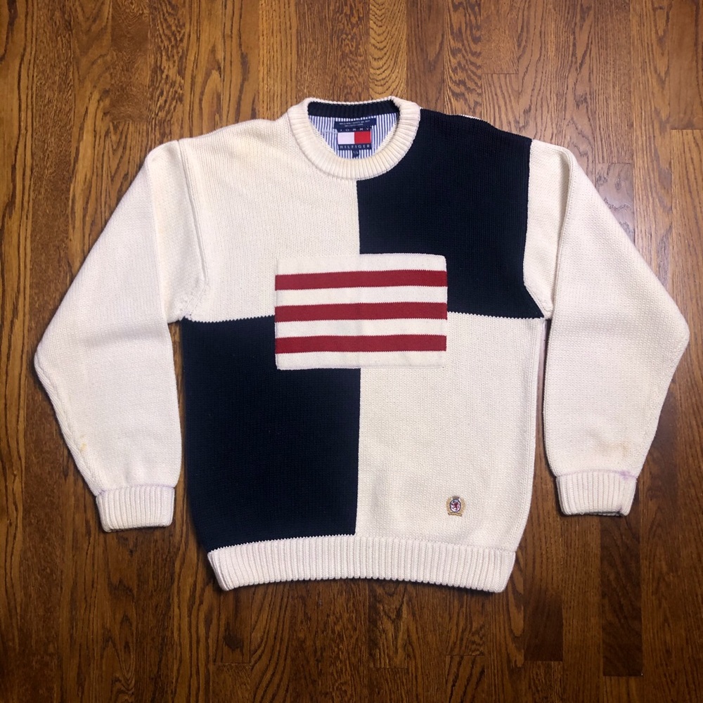 Tommy Hilfiger Crest Color Blocked Thick Sweater